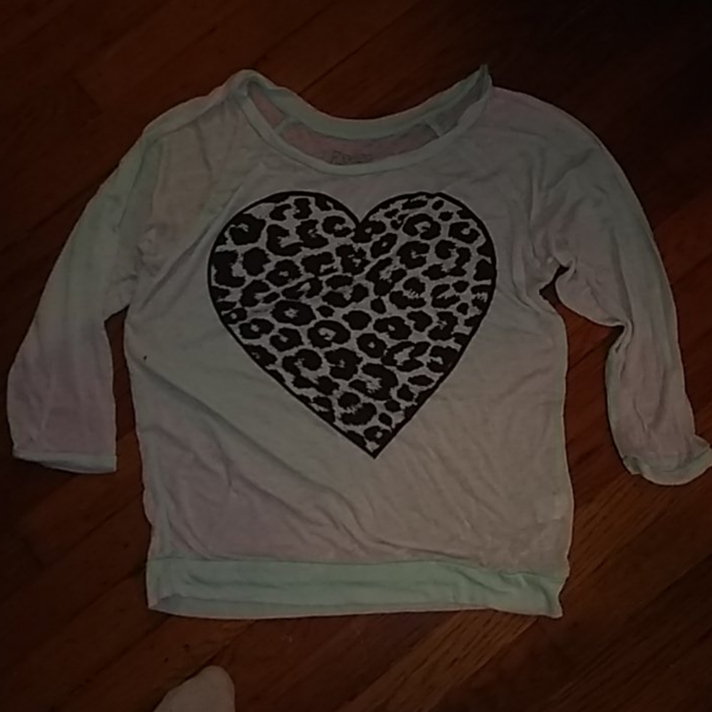 Light teal with cheetah print heart